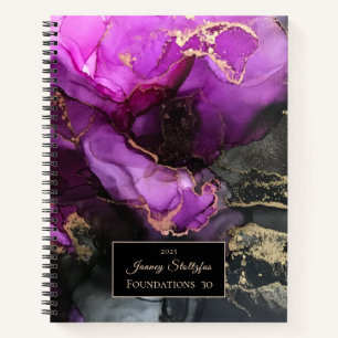 Stunning Purple Black Gold Abstract  Notebook