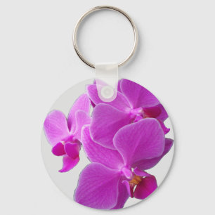Stunning purple orchids on a keychain