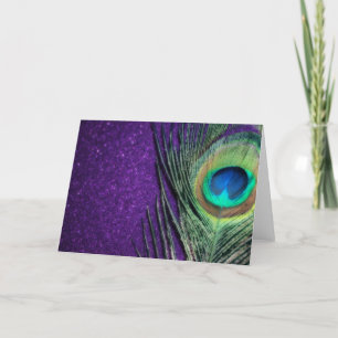 Stunning Purple Peacock Card