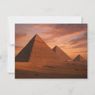 Stunning Pyramids Sunset Egyptian Postcard