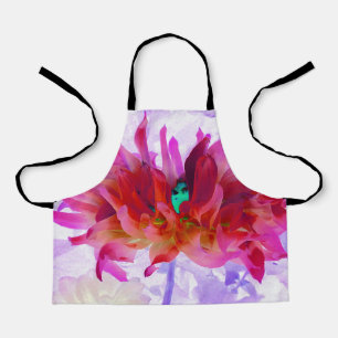 Stunning Red and Hot Pink Cactus Dahlia Apron