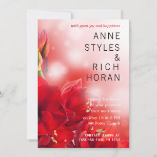 Stunning Red Floral Wedding Invitation