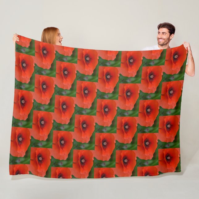 Stunning Red Poppies Fleece Blanket (In Situ)