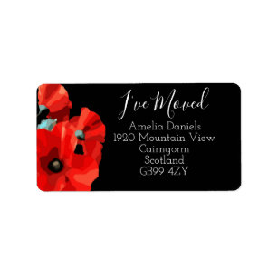 Stunning Red Poppy Label