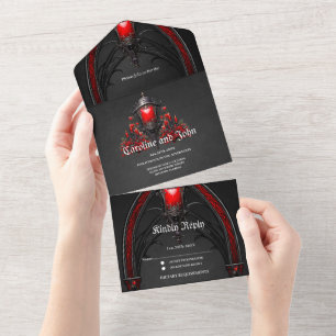 Stunning red roses and gate design all in one invitation