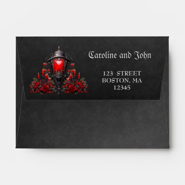 Stunning red roses and gate design envelope (Back (Top Flap))