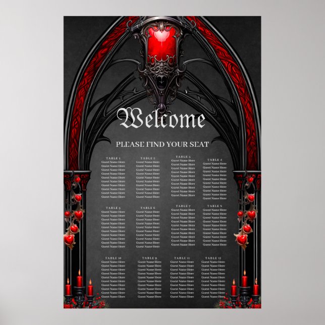 Stunning red roses and gate design poster (Front)
