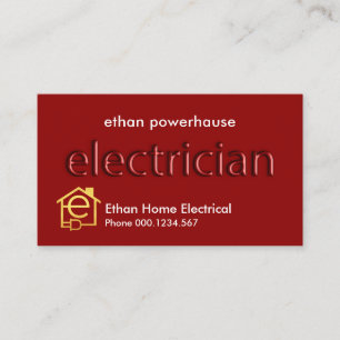Stunning Red Translucent Electrician Signage  Business Card