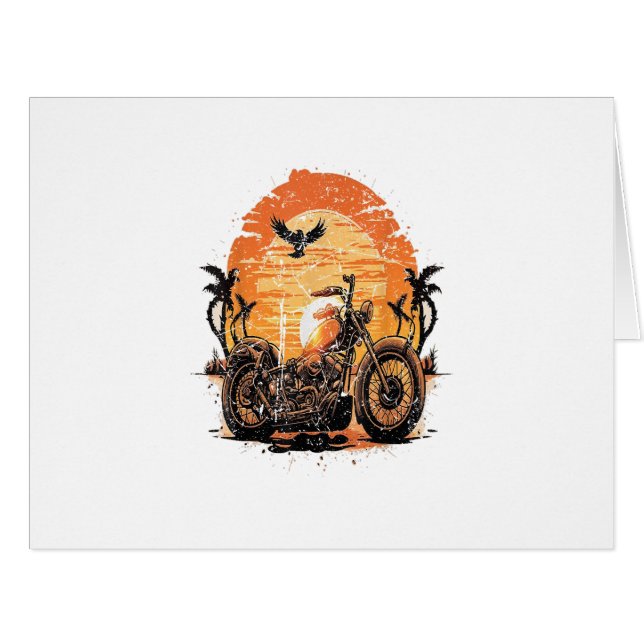 Stunning Retro Vintage Motorcycle Classic Sunset C (Front Horizontal)