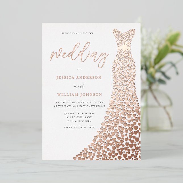 Stunning Rose Gold Dress Elegant Wedding (Standing Front)