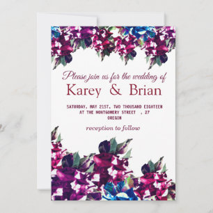 Stunning Roses Floral Wedding Invitation Card
