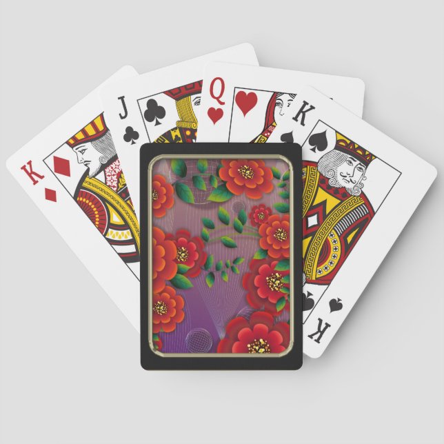 Stunning Roses Flower Art Playing Cards (Back)