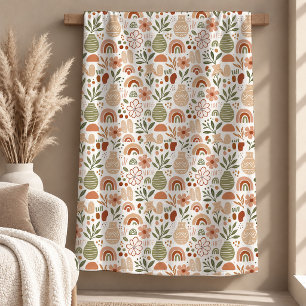 Stunning Sage Beige Rainbow Shapes Blanket