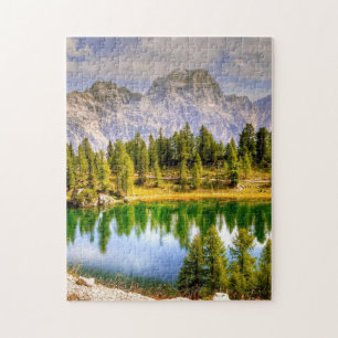 Stunning Scenic View of Dolomite Mountains Italy Jigsaw Puzzle