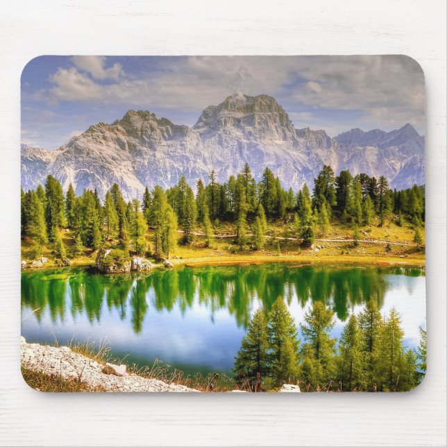 Stunning Scenic View of Dolomite Mountains Italy Mouse Pad (Front)