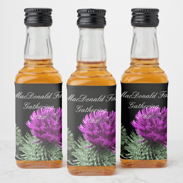 Stunning Scottish Thistle Family Clan Liquor Bottle Label (Bottles)