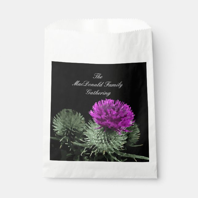 Stunning Scottish Thistle Favour Bag (Front)