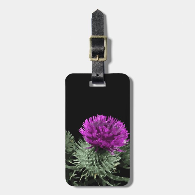 Stunning Scottish Thistle Luggage Tag (Front Vertical)