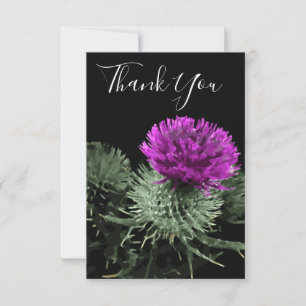 Stunning Scottish Thistle Thank You Card
