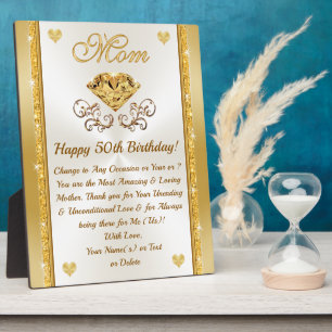 Stunning, Sentimental 50th Birthday Gifts for Mom  Plaque
