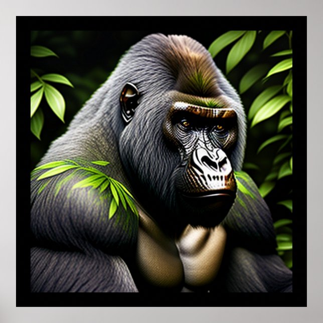 Stunning Silver Back Gorilla - Jungle King Poster (Front)