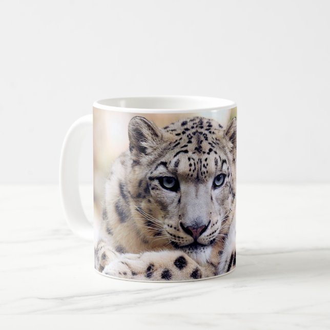 Stunning Snow Leopard Lying Down Coffee Mug (Front Left)