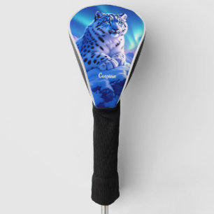 Stunning Snow Leopard on Mountain Rock Golf Head Cover