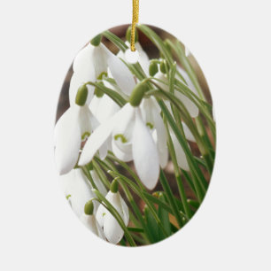Stunning Snowdrops Ceramic Ornament