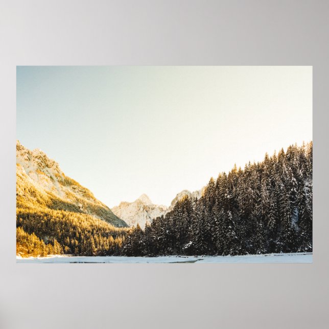 Stunning snowy autumn day poster (Front)
