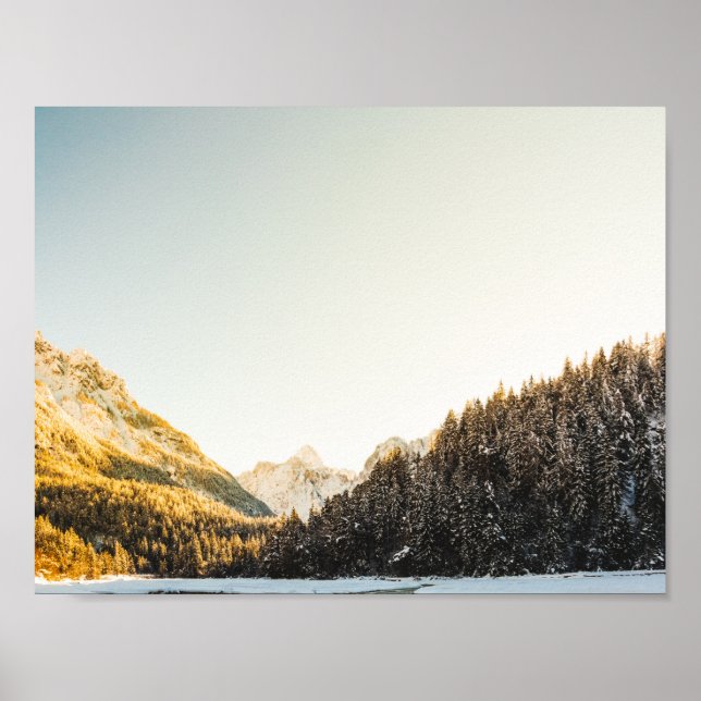 Stunning snowy autumn day poster (Front)