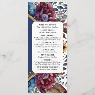 Stunning Sophistication Jewel-Toned Peony Wedding Program