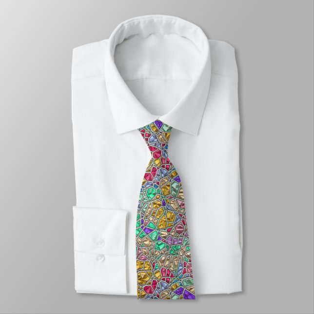Stunning Stained Glass Effect: Eye Catching Luxury Tie (Tied)