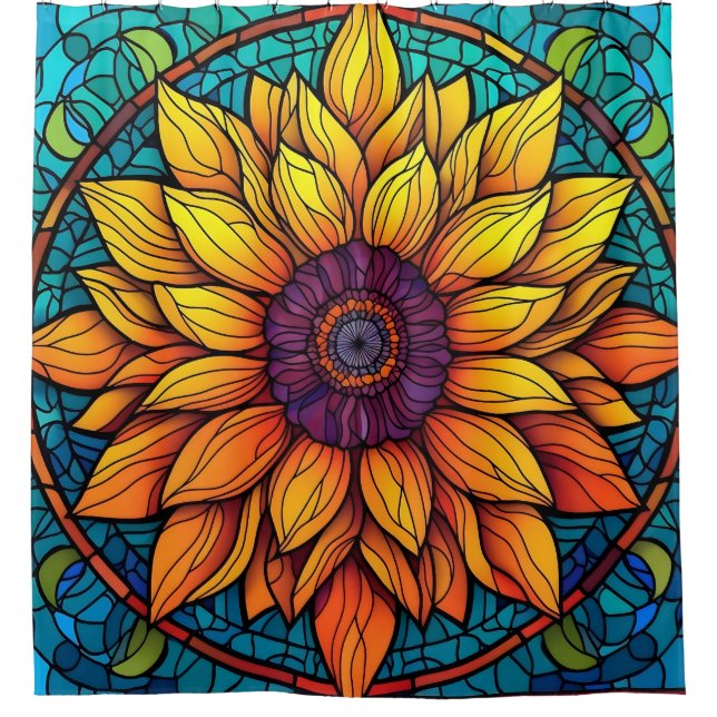 Stunning Stained Glass Flowers Sunflower (Front)