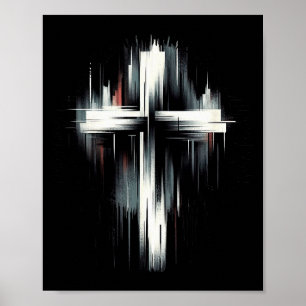 Stunning Street Art Graphic Christian Cross Of Jes Poster
