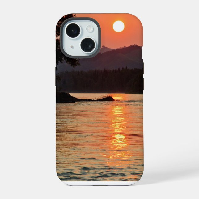 Stunning Sunrise Over Katun River iPhone 15 Case (Back)