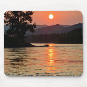 Stunning Sunrise Over Katun River Photo Mouse Pad