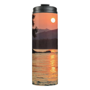 Stunning Sunrise Over Katun River Photo Thermal Tumbler
