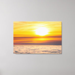 Stunning sunset above the clouds canvas print