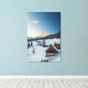 Stunning sunset at Zajamniki, Slovenia Canvas Print