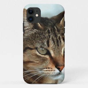 Stunning Tabby Cat CloseUp Artistic Portrait iPhone 11 Case
