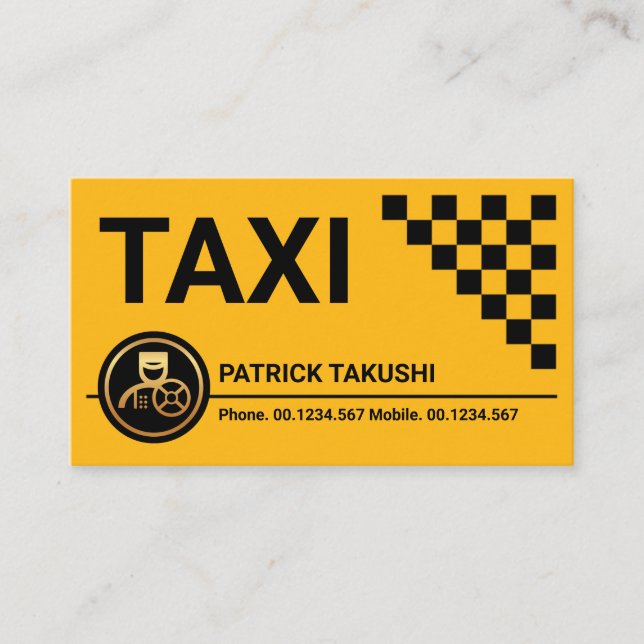 Stunning Taxi Check Boxes Cab Driver Business Card (Front)