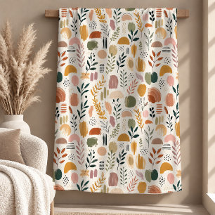 Stunning Terracotta Boho Rainbow Floral Sage Blank Fleece Blanket