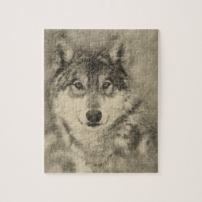Stunning Timber Wolf Jigsaw Puzzle (Vertical)