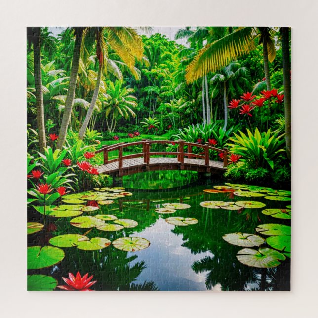 Stunning tropical garden jigsaw puzzle (Vertical)