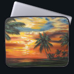 Stunning Tropical Sunset Laptop Sleeve<br><div class="desc">"Stunning Tropical Sunset II" by Carolee Vitaletti. Features a sunset against trees and water on the beach.</div>