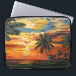 Stunning Tropical Sunset Laptop Sleeve<br><div class="desc">"Stunning Tropical Sunset II" by Carolee Vitaletti. Features a sunset against trees and water on the beach.</div>