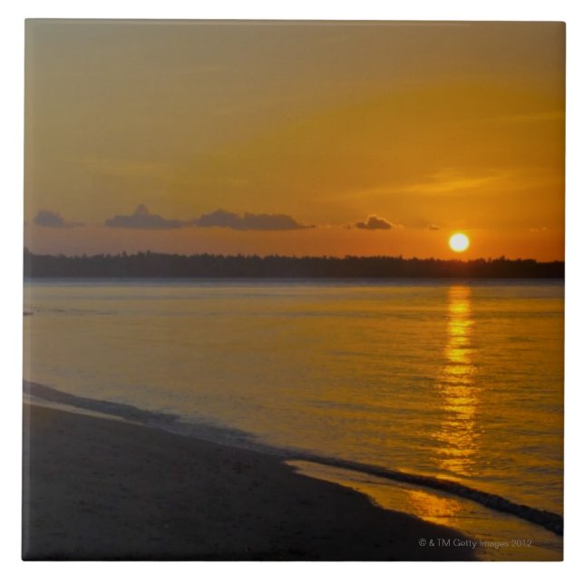 Stunning Tropical Sunset Tile (Front)