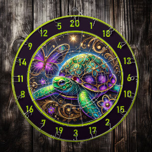 Stunning Turtle Butterfly Hunting Lodge Art Dartboard