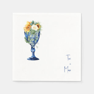 Stunning Tuscan Mediterranean Wedding Cocktail Napkin