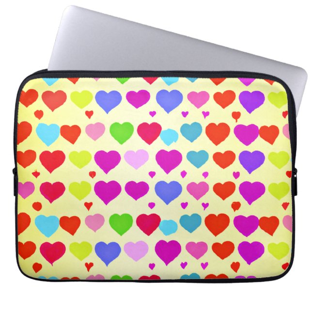 Stunning Vibrant Love Pattern Laptop Sleeve (Front)